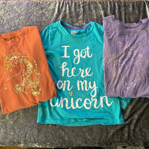 💜🦄3- Pack Long Sleeve Shirt Unicorn Bundle🦄💜 - Picture 1 of 4